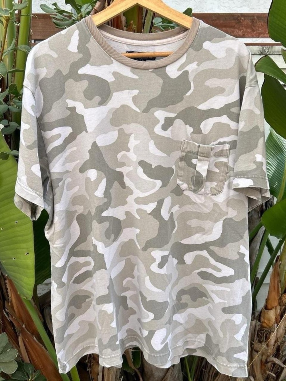 Vintage 1990s Structure Camo Pocket T Shirt XL Made in USA Military